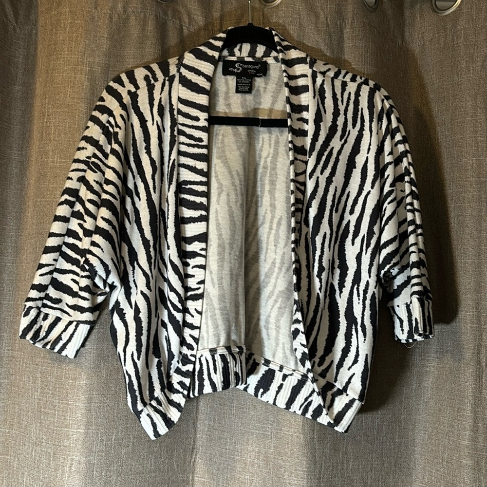 Sharagano studio zebra print polyester shawl